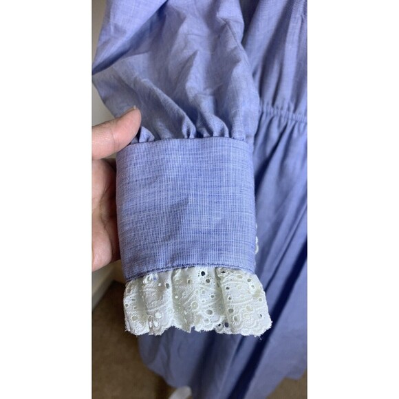 Vtg Donna Morgan Non Stop Prairie Dress Med Union Made USA NWT Lace Blue Cottage - Picture 3 of 10